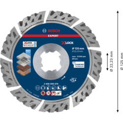 Disque Bosch à tronçonner diamanté X-Lock EXPERT Multi Matérial 125mm