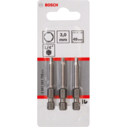 Embout de vissage qualité extra-dure 6 pans 5mm blister de 3