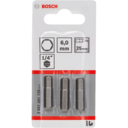 Embout de vissage qualité extra-dure 6 pans 5mm blister de 3