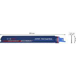 Lame scie sabre EXPERT carbure métal 225mm S1155CHC blister de 1