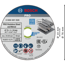 Disque Bosch à tronçonner métal 76x1 blister de 5
