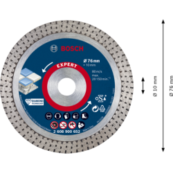 Disque Bosch à tronçonner diamanté en céramic 76x10