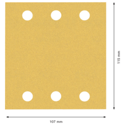 Feuilles abrasives rectangulaire C470 EXPERT 115x107mm grain 60 blister de 10
