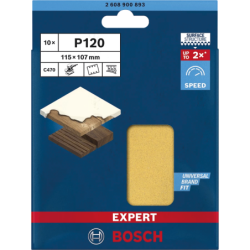 Feuilles abrasives rectangulaire C470 EXPERT 115x107mm grain 60 blister de 10