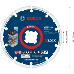 Disque Bosch à tronçonner EXPERT diamond métal 125mm SOLO