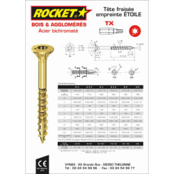 Vis ROCKET TORX 5x35/22mm boîte de 500