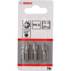 Embout de vissage qualité extra-dure PH3 25mm blister de 3