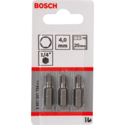 Embout de vissage qualité extra-dure 6 pans 4mm blister de 3