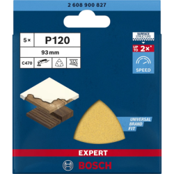 Feuilles abrasives C470 EXPERT 93x93mm grain 80 blister de 5
