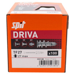 Cheville DRIVA tête fraisée 27 vis boîte de 100