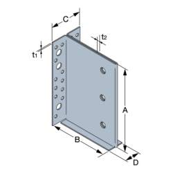 Étrier ame intérieure 130x135x70x2mm ETNM135