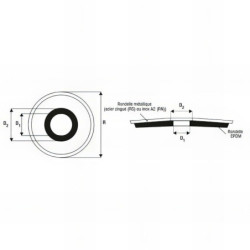Rondelles étanches acier 4.8/14mm boîte de 500