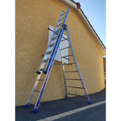 Échelle transformable en aluminium 3 plans 2.66/6.02m
