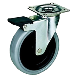 ROULETTE 50MM NOVA PLATINE FREIN POLYE GRIS 24017