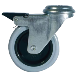 ROULETTE 75MM NOVA PLATINE FREIN POLYER GRI 24037