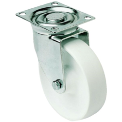 ROULETTE 80MM PLATINE POLYPRO BLANC 22035