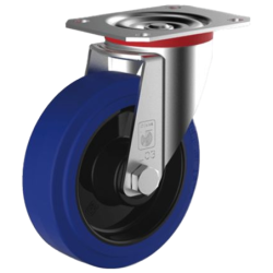 ROULETTE 100MM PLATINE CAOUT ELESTIC NOIR 22141
