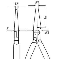Pince demi-ronde à becs longs - 38 11 200 SB