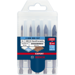 Coffret Bosch 5 foret faience HARDCE HEX9 EX 4/5/6/8/10