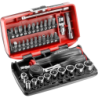 Coffret clé à cliquet manche rotatif 38 pièces