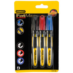 Marqueur FATMAX noir / rouge / bleu lot de 3