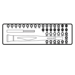 Micro-tournevis avec 36 embouts interchangeable 1256/C36-2