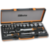 Coffret métallique 902A C22 avec 7 douilles 6 pans, 28 embouts, 1 porte-embouts