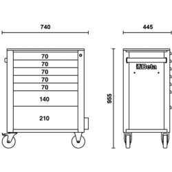Servant mobile d'atelier 7 tiroirs C24S-7G