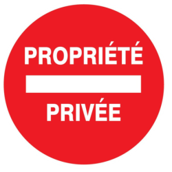 Panneau PVC disque 30 cm « Propriété privée »