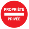 Panneau PVC disque 30 cm « Propriété privée »