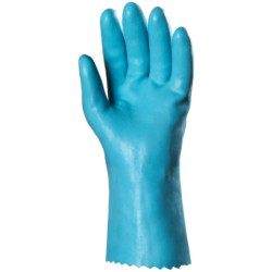 Gant en latex bleu jersey coton