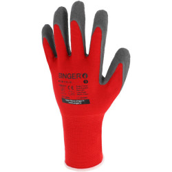 Gant latex gris nylon rouge NYM15LG