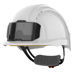 Casque de chantier EVOLITE porte badge blanc
