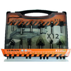 Fraise bois queue de 8mm coffret de 12