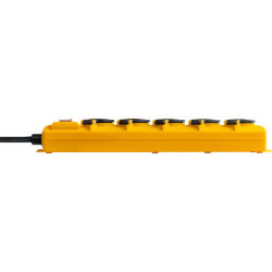 Socle 5 prises jaune avec interrupteur