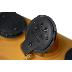 Socle 5 prises jaune avec interrupteur