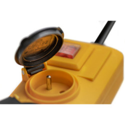 Socle 5 prises jaune avec interrupteur