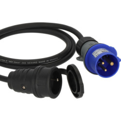 Prise adaptateur câble 1,50 m H07RN-F CEE mâle