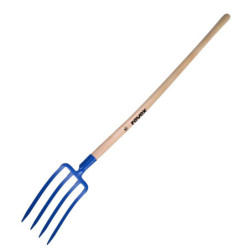 Fourche à bêcher à douille 4 dents 30 cm avec manche bois