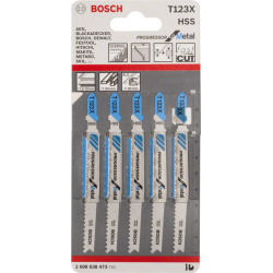 Lame scie sauteuse Bosch métal T123X blister de 5
