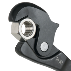 Clé auto-serrante à reprise automatique pour 6 pans de 8 à 32 mm
