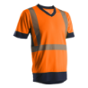 Tee-shirt polyester KYRIO manches courtes haute visibilité orange et marine