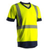 Tee-shirt KYRIO polyester manches courtes haute visibilité jaune et marine