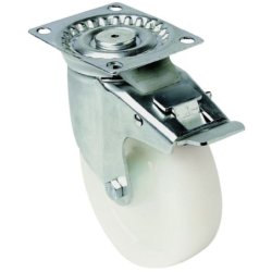 ROULETTE 100MM AV.FREIN PIVOT. POLYA BLANC 24045