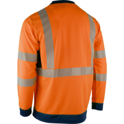 Tee-shirt polyester SUNO manches longues orange/marine