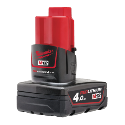 Batterie 12V 4AH rouge lithium M12 B4