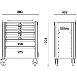 Servante mobile d'atelier à 7 tiroirs C37/7