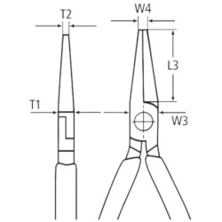 Pince à becs plats longs 160 mm - 30 11 160 SB