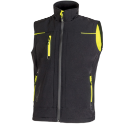 Gilet sans manches softshell UNIVERSE noir jaune