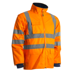Parka KANATA 4 en 1 orange haute visibilité et marine